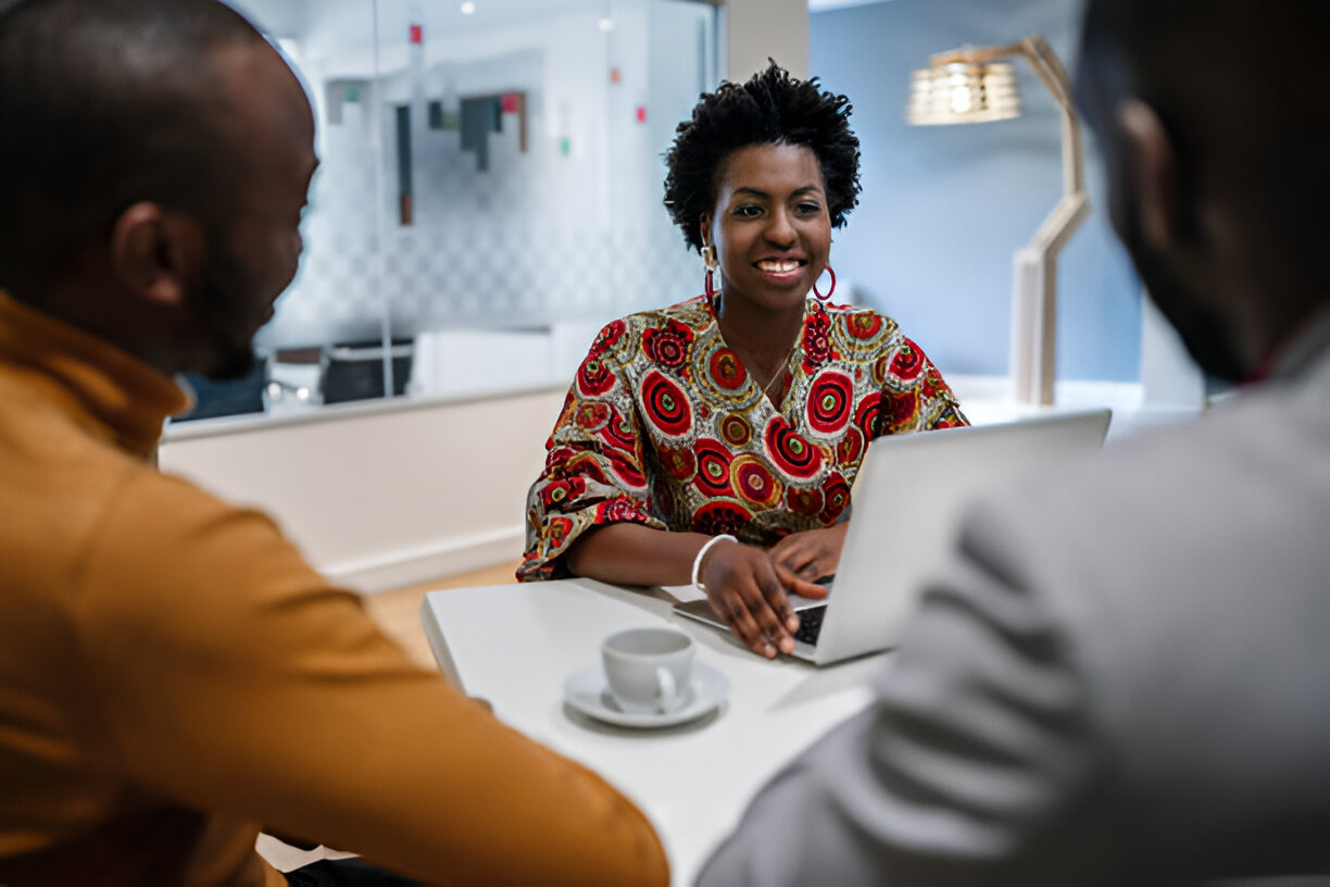 Réunion d'affaires avec un client